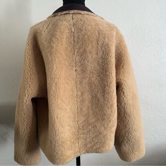 Marni Giacca Burgundy Leather Reversible Shearling Jacket size IT 38 - Picture 5 of 14